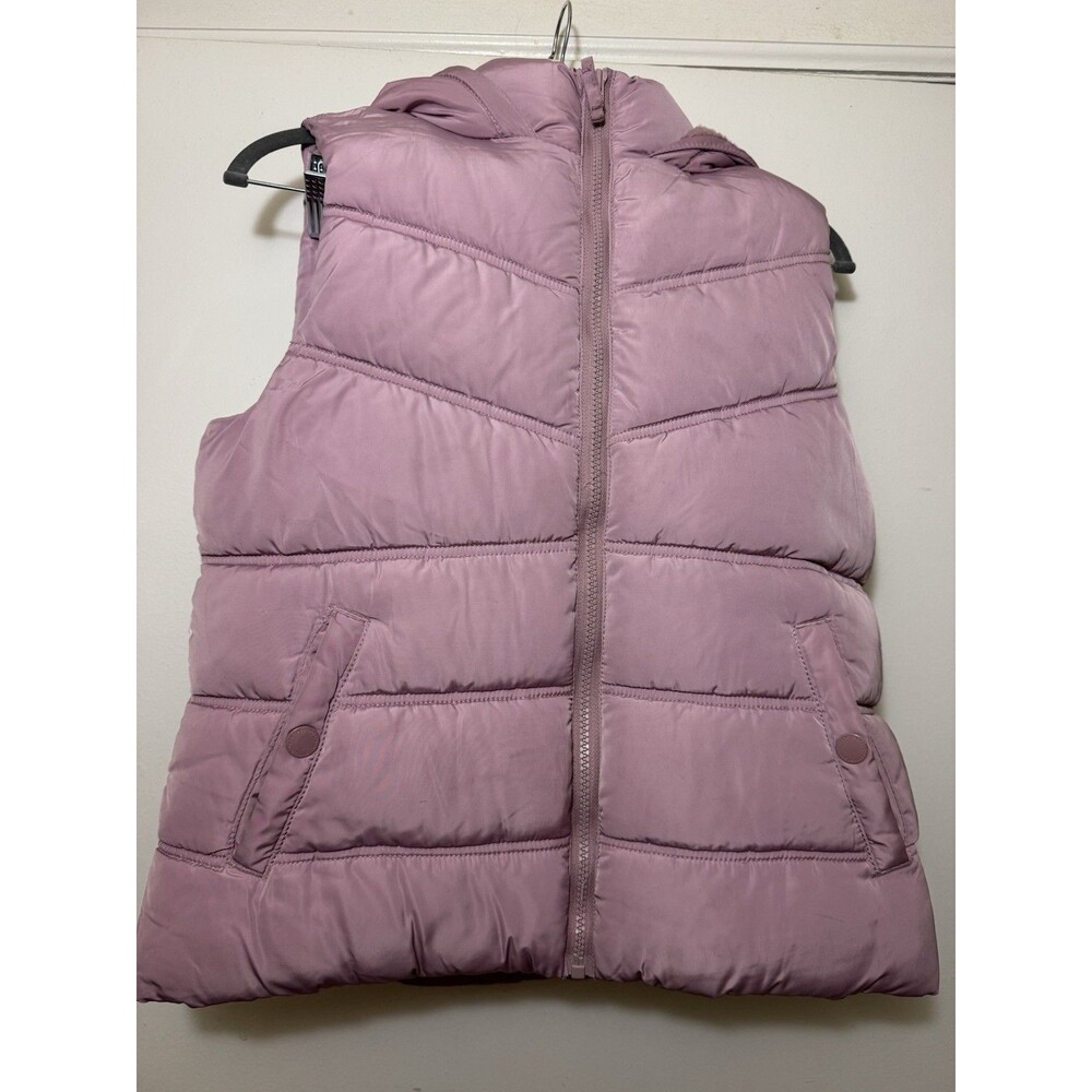 Aeropostale Women’s Puffer Vest With Hoodie Pink Size Medium